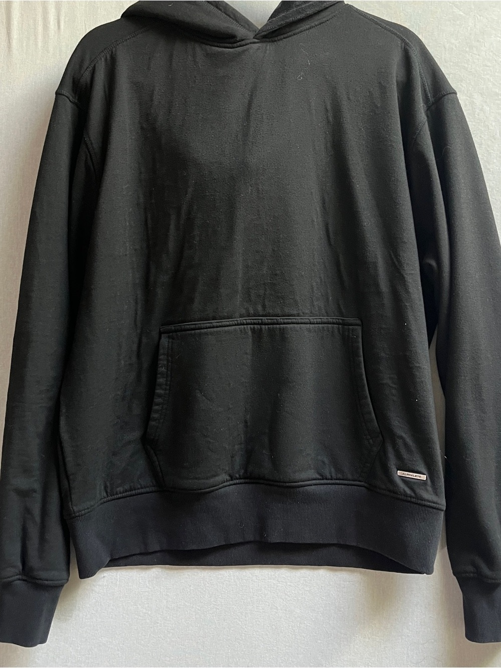 Alphalete Velour Lined Black Hooded Pullover Sweatshirt M